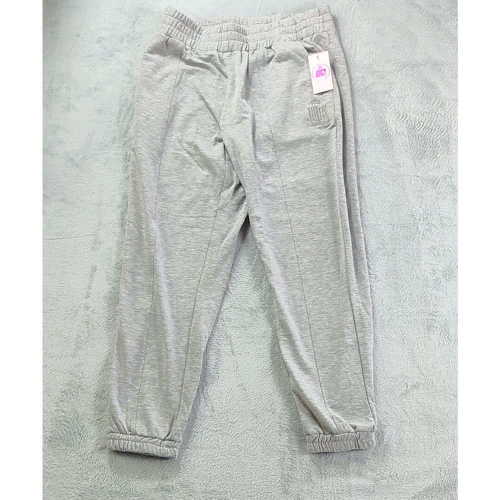 Juicy Couture Sweatpants Womens Gray Heather Size L Pockets no Drawstring NWT